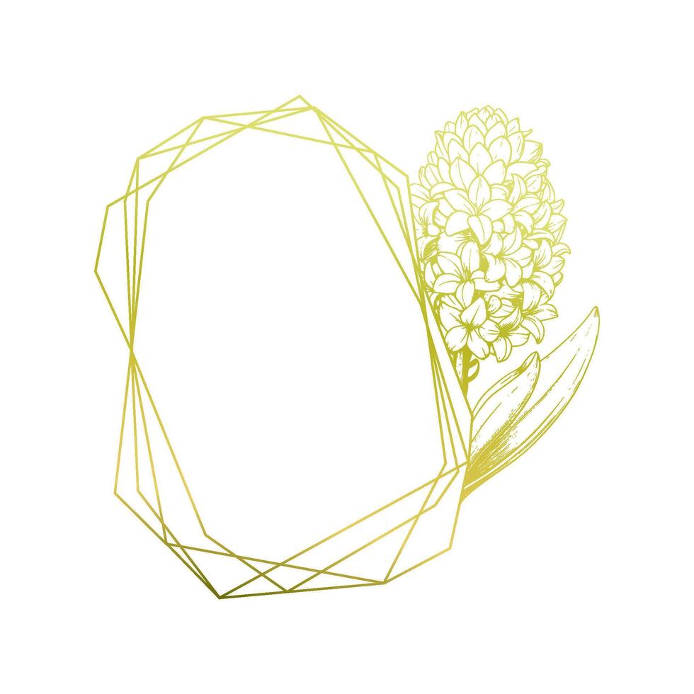 abstract floral gold frame vector