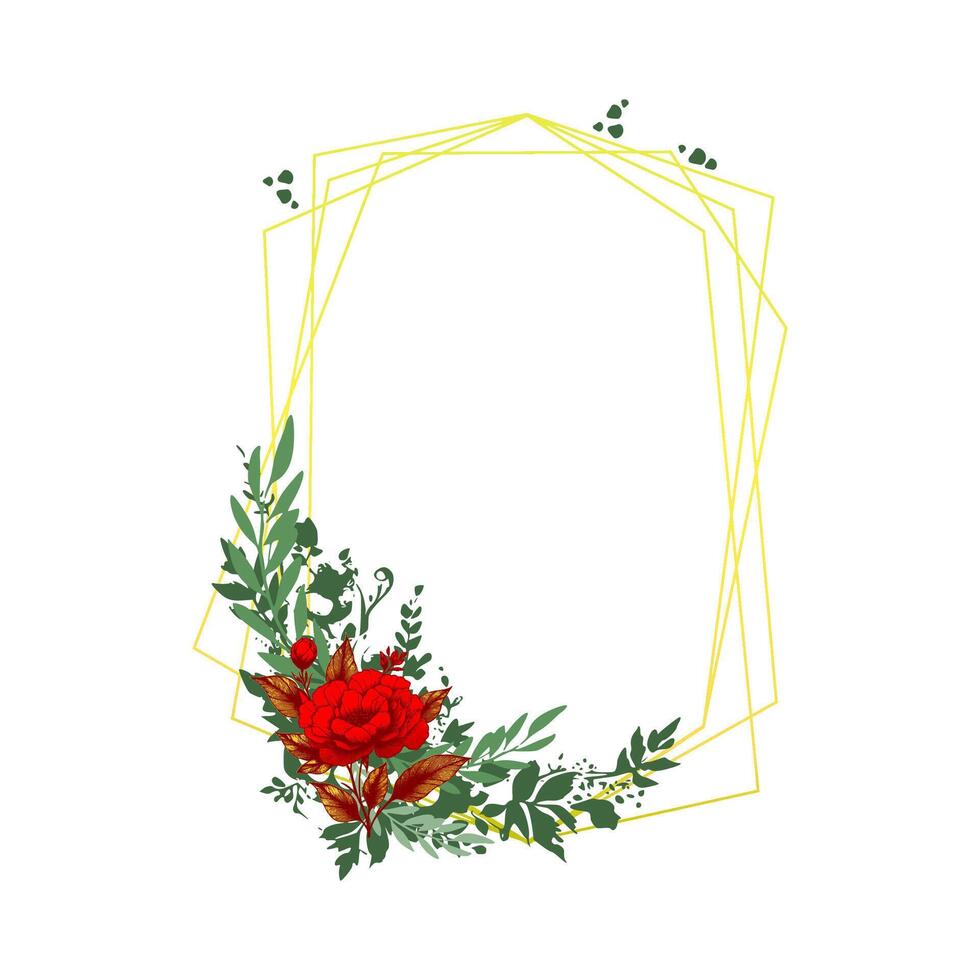 abstract geometric floral frame vector