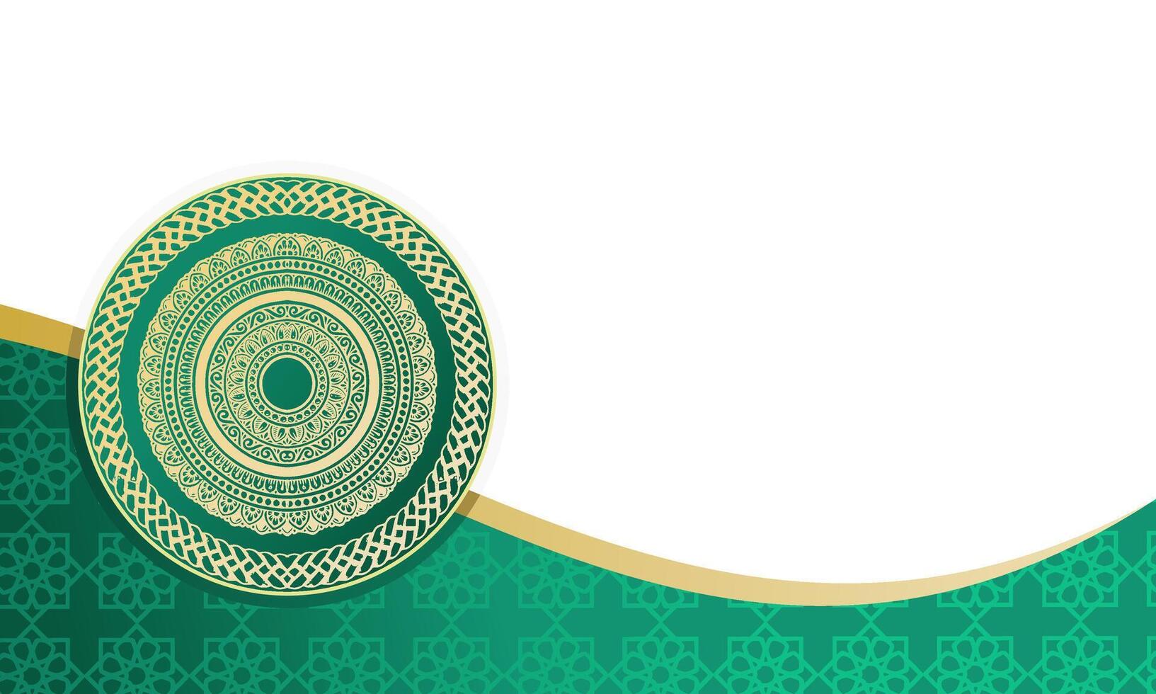 mandala luxury background gold and green vector