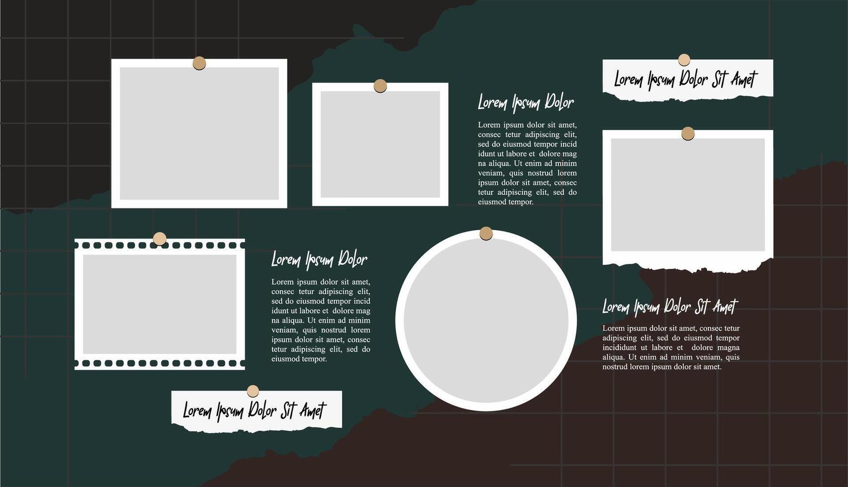 photo collage design template vector
