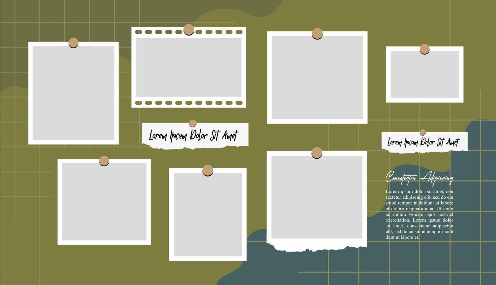 digital photo wall picture collage template vector