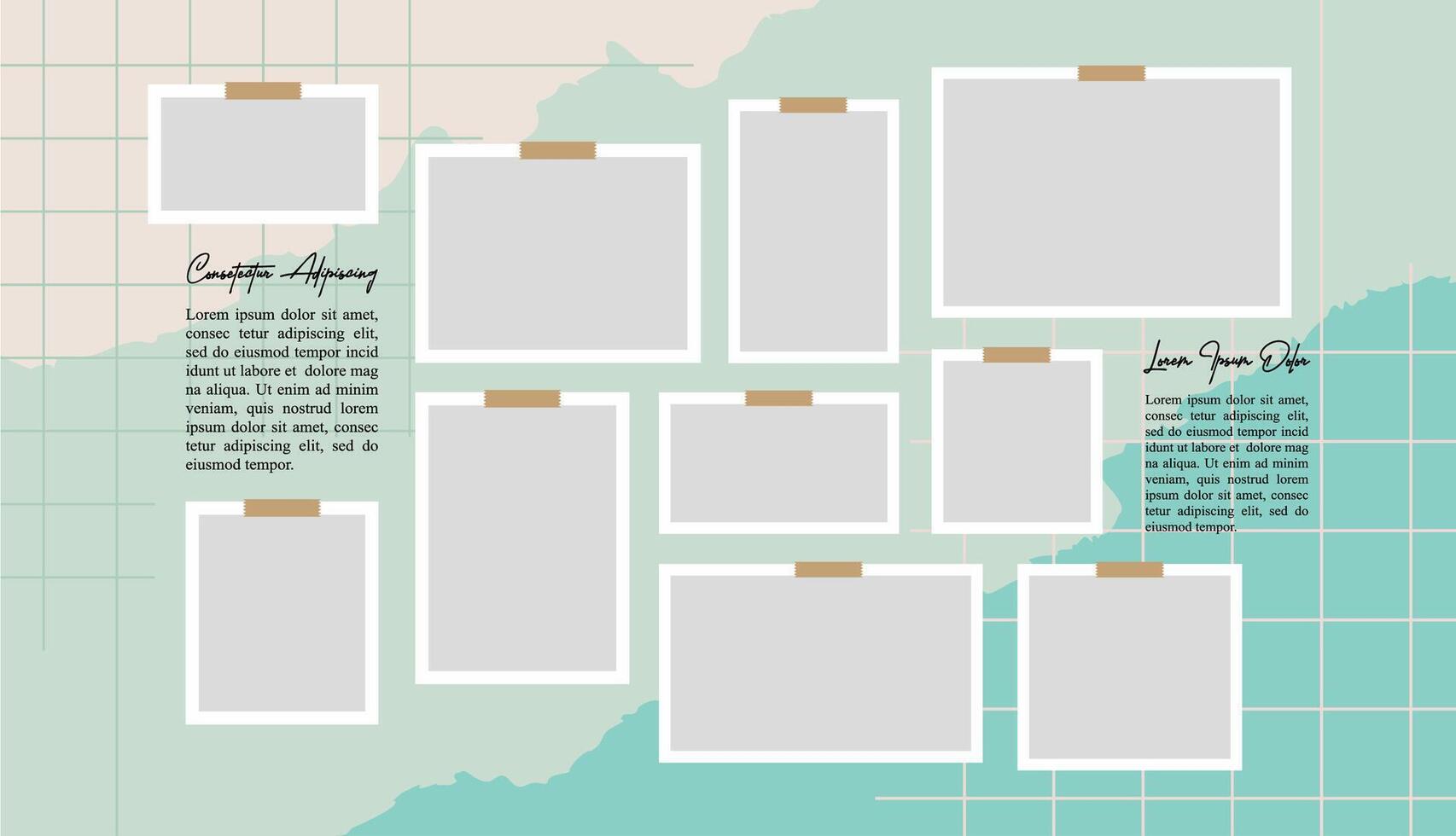 photo frame collage collection template design vector