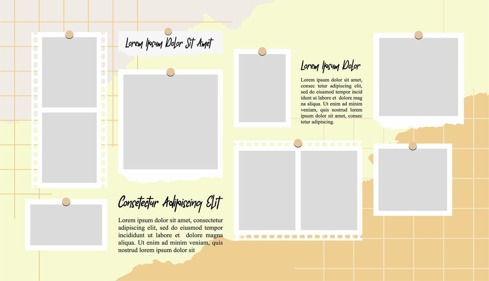 page grid layout abstract photo frames vector
