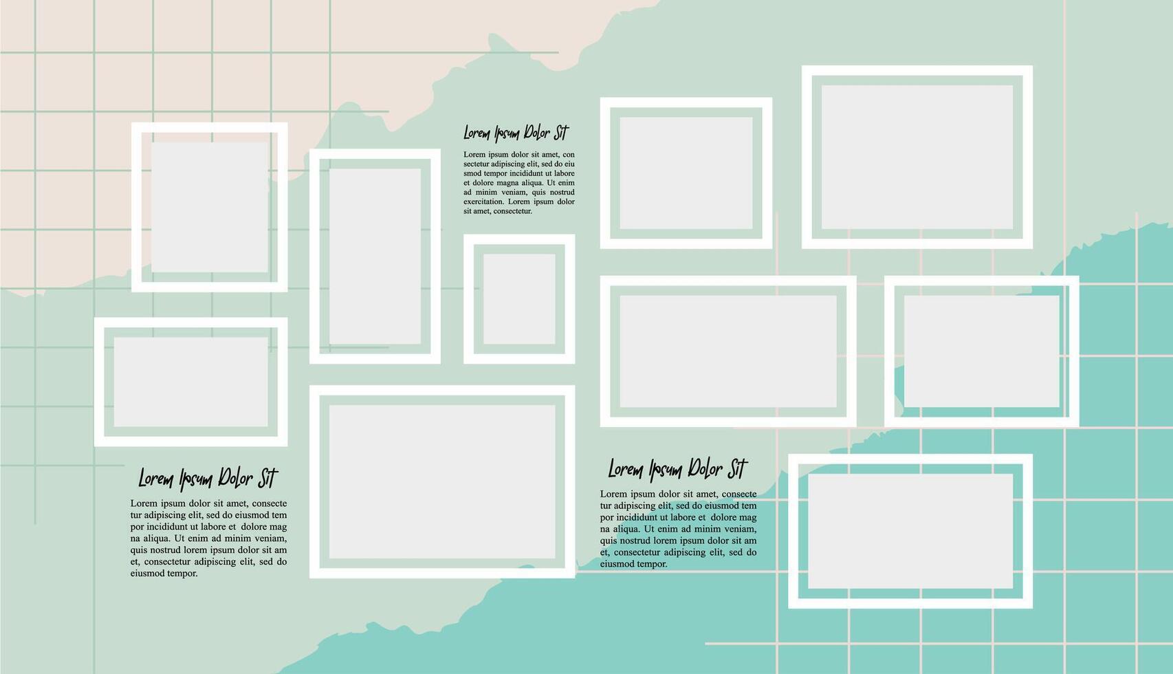 Blank collage frame template for photos and images vector