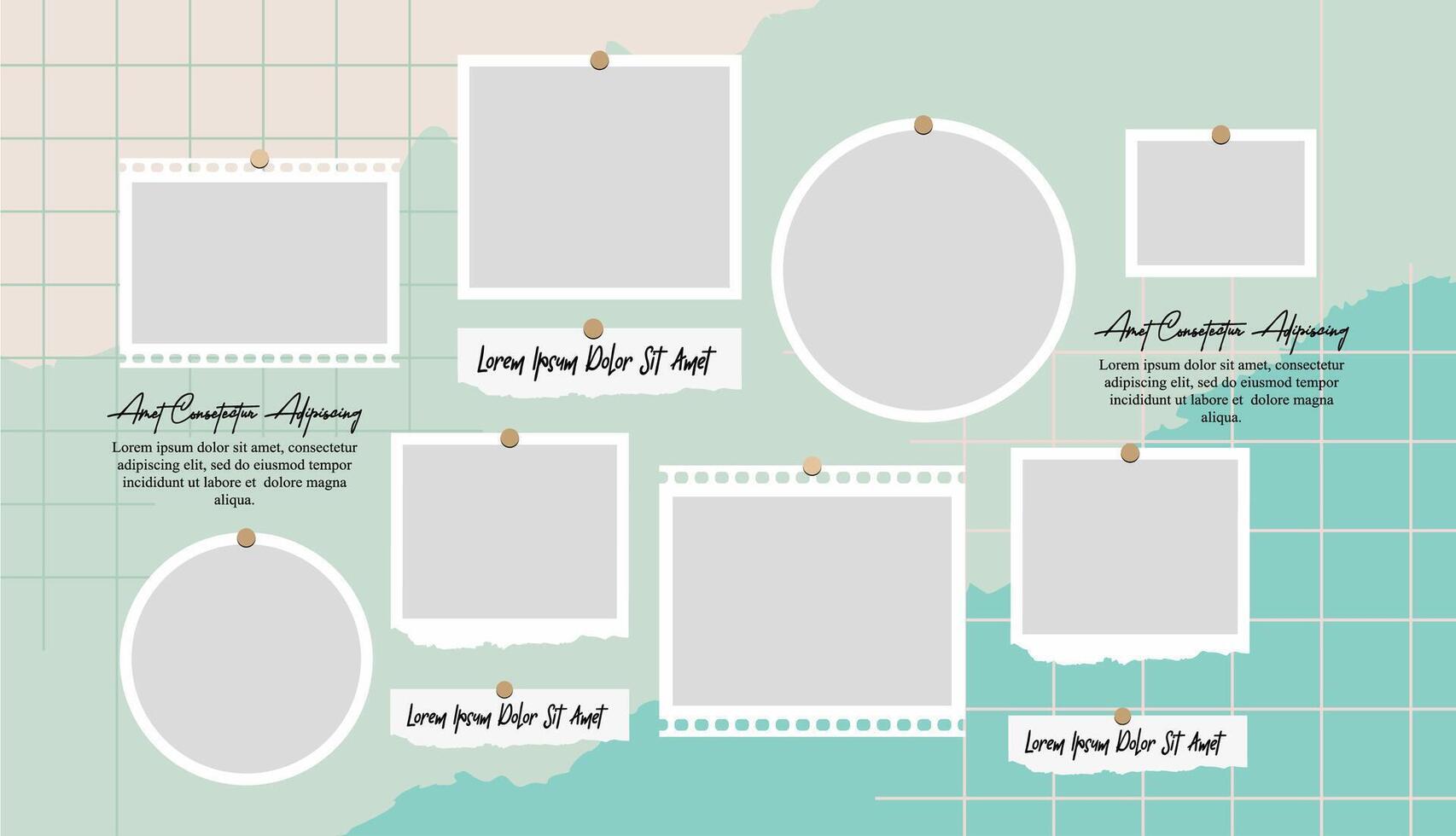 Picture collage frames set vector