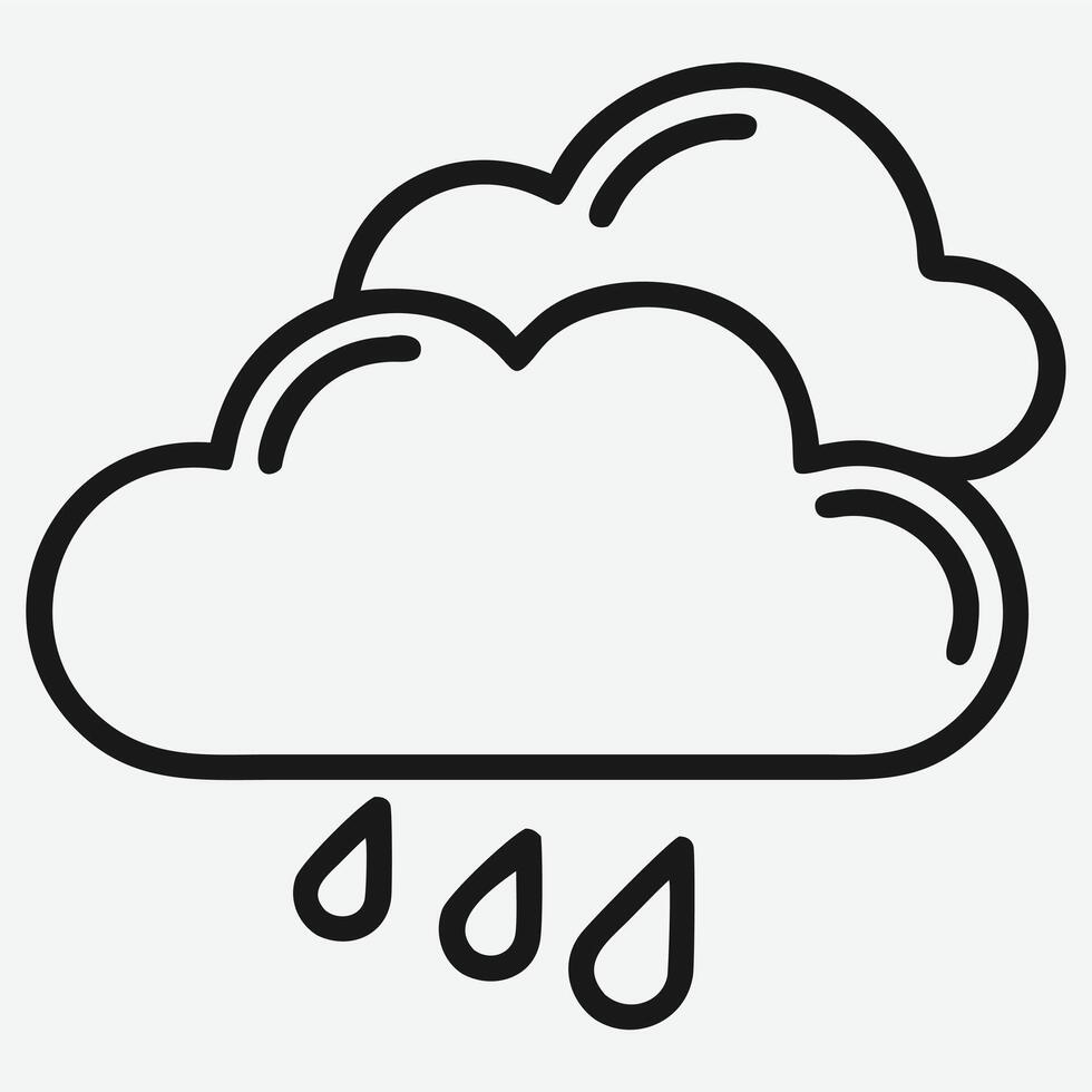 Sleek and Minimalist Cloud Icon Line Art Illustration vector