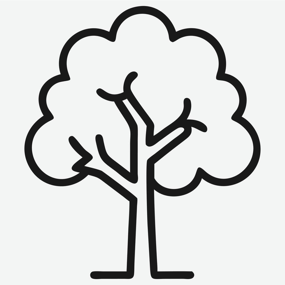 Elegant Tree Icon Line Art - Minimalist and Nature,Inspired Design vector