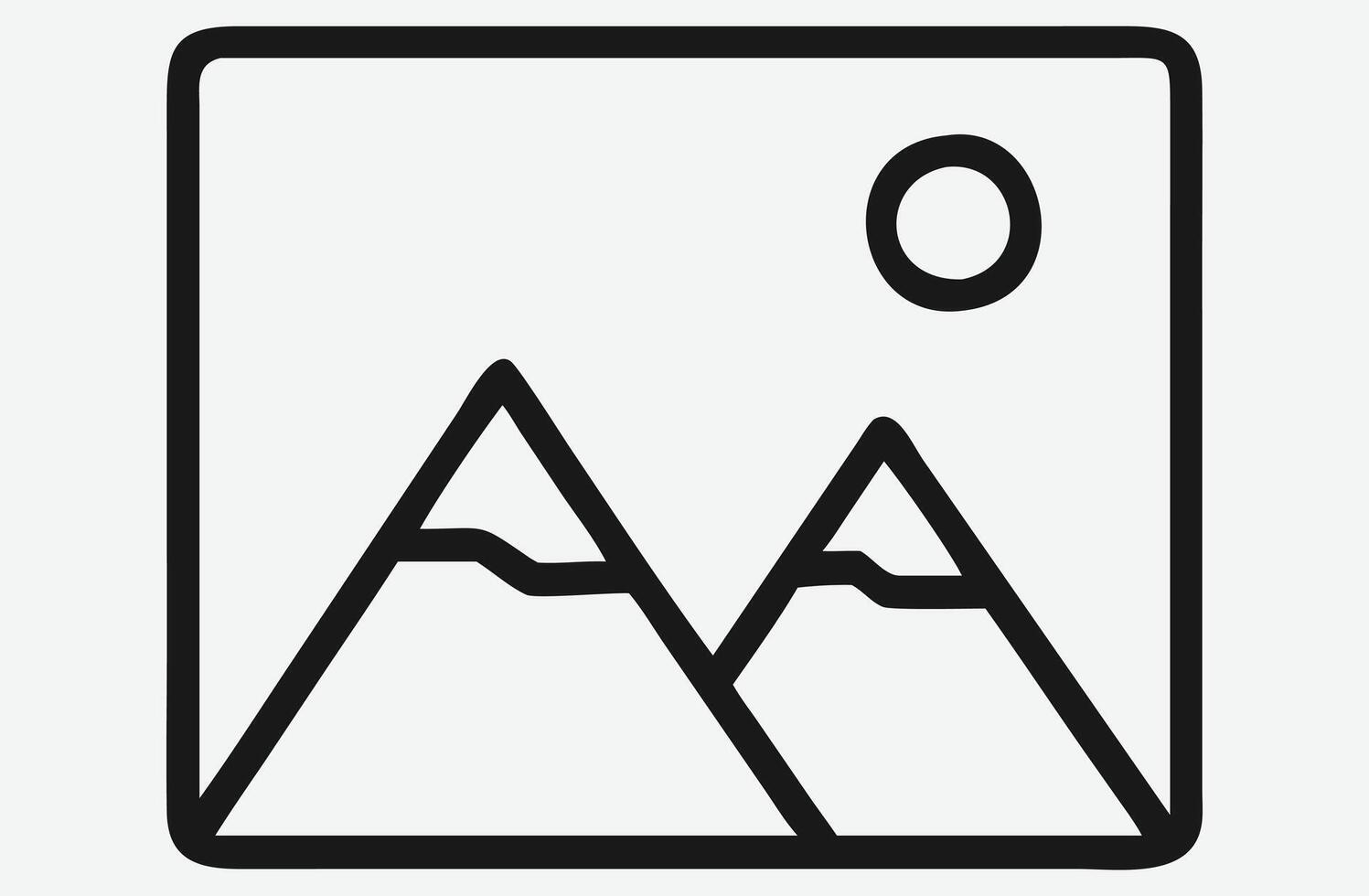 Stunning Picture Icon Line Art, Minimalist Design Excellence vector