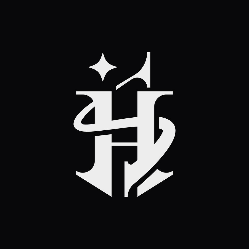 simple monogram of letter H and S vector