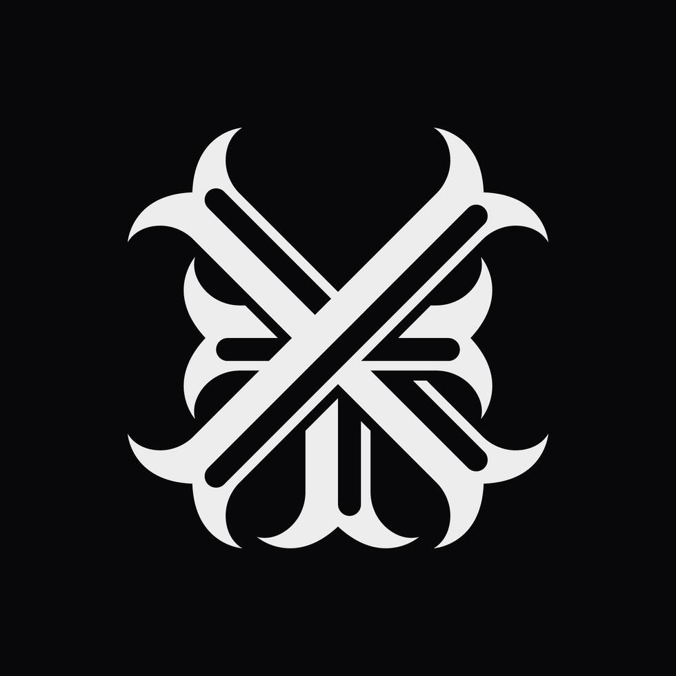 simple monogram of letter X and T vector