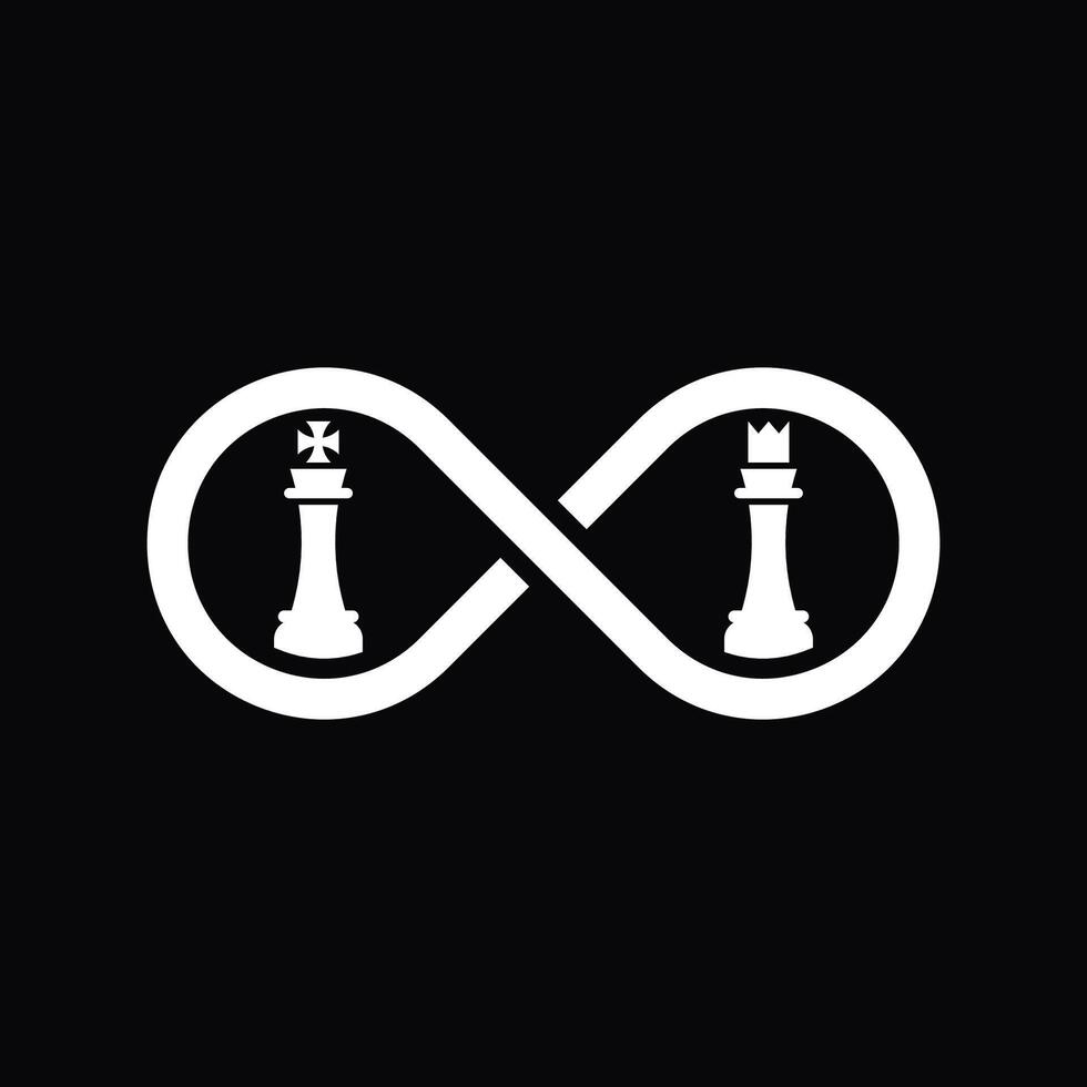 simple logo or monogram of letter O infinite with chess piece vector