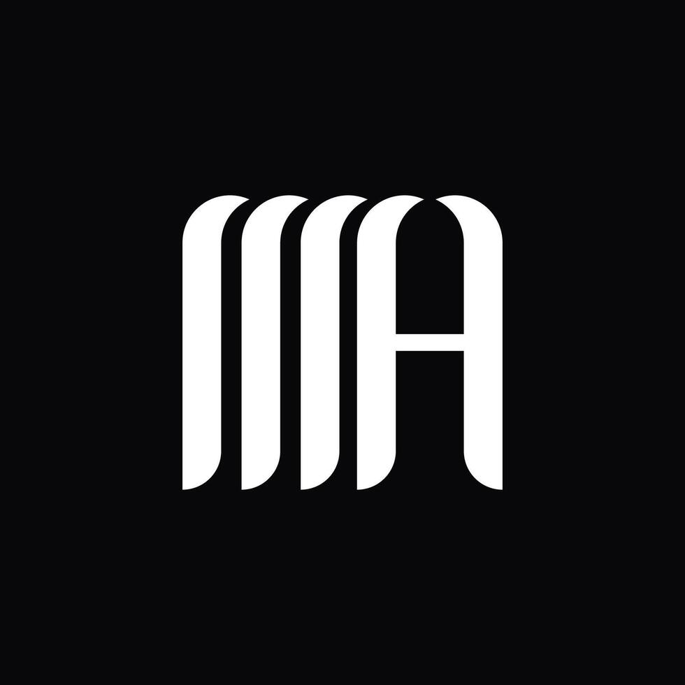 simple logo or monogram of letter M and A vector