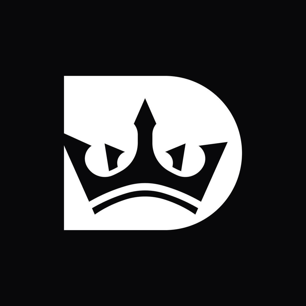 simple logo of letter D with crown vector