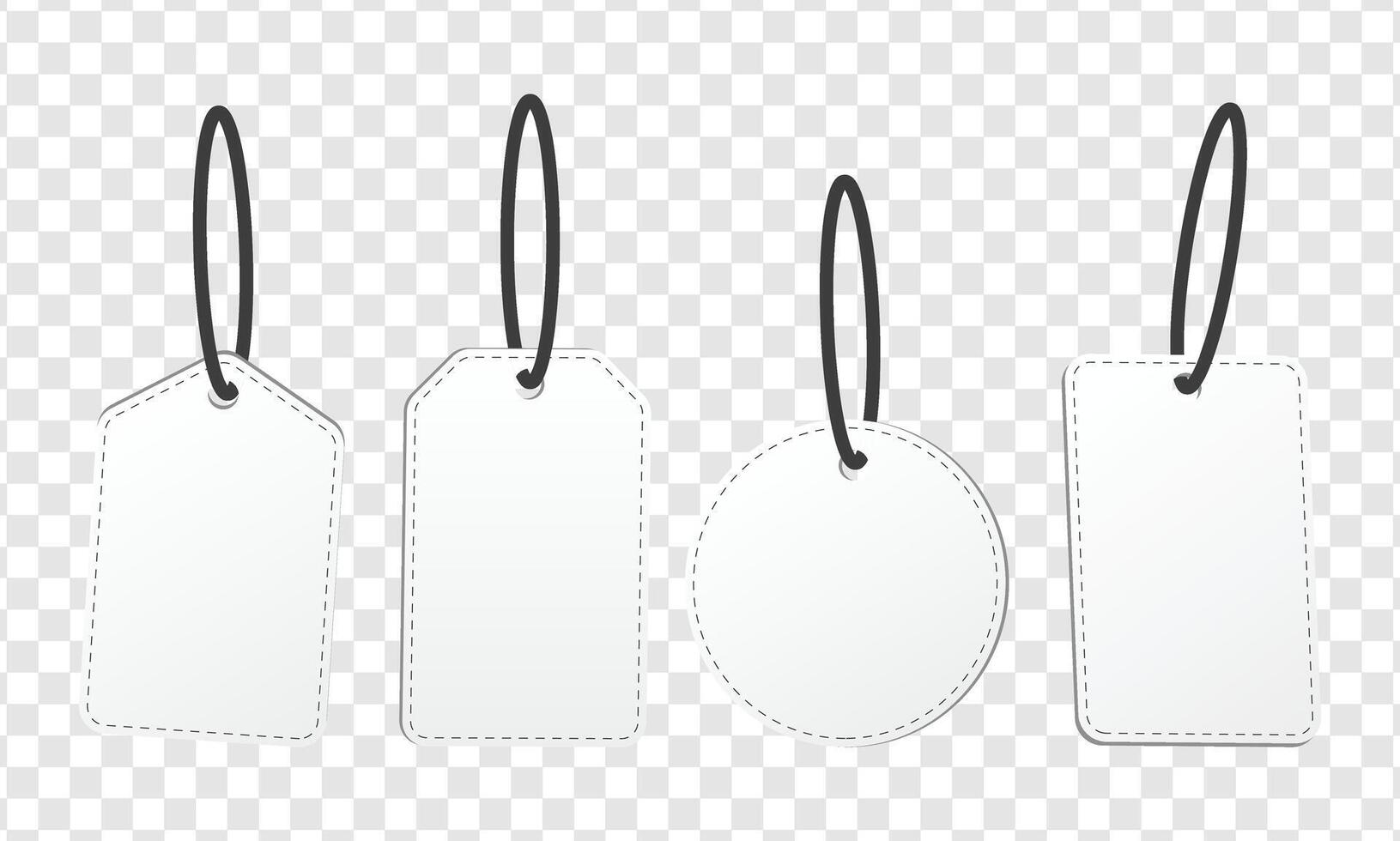 Set of blank plain white promotion label or price tags vector