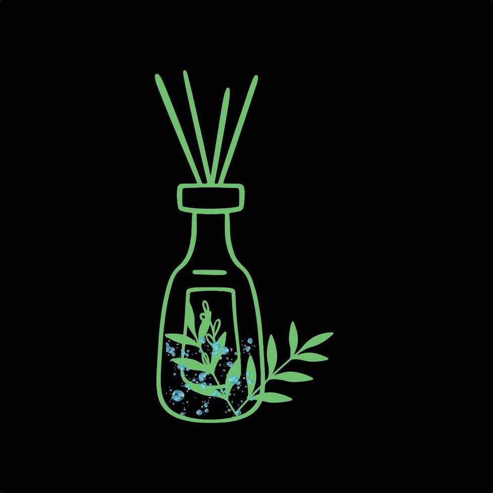Green and Black Minimalist Logo Diffuser. vector