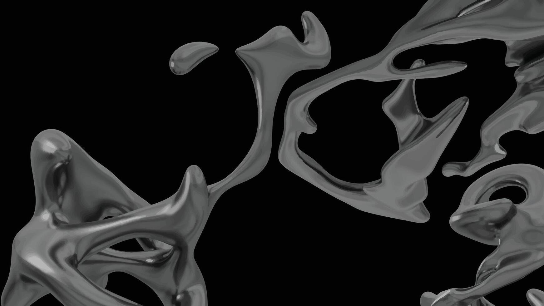 Charcoal Abstract Liquid Illustration Desktop Wallpaper. vector