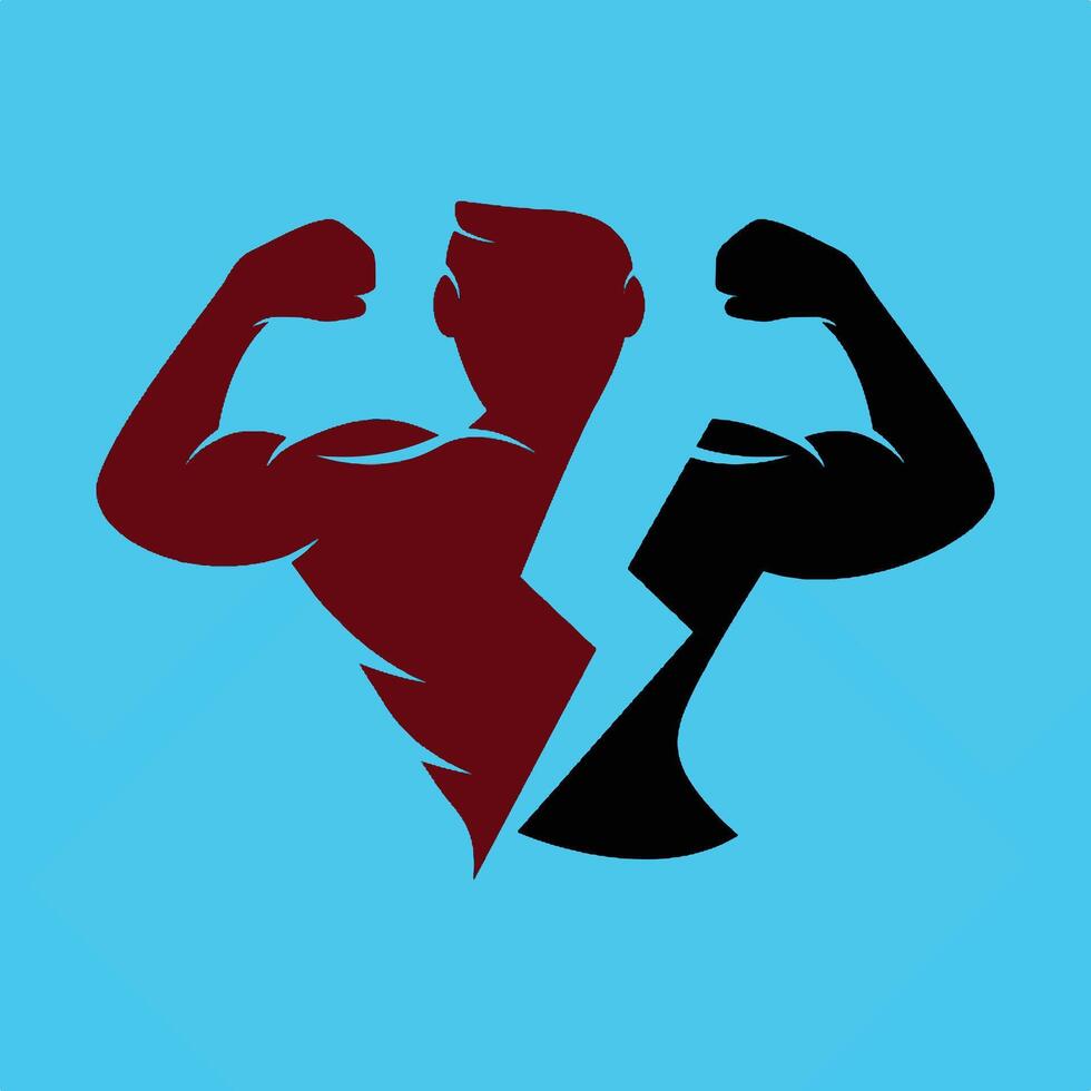 Red Black Minimalist Fitness Logo. vector