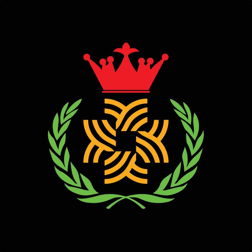 Green Red and Yellow Elegant Modern Pictorial King Logo. vector