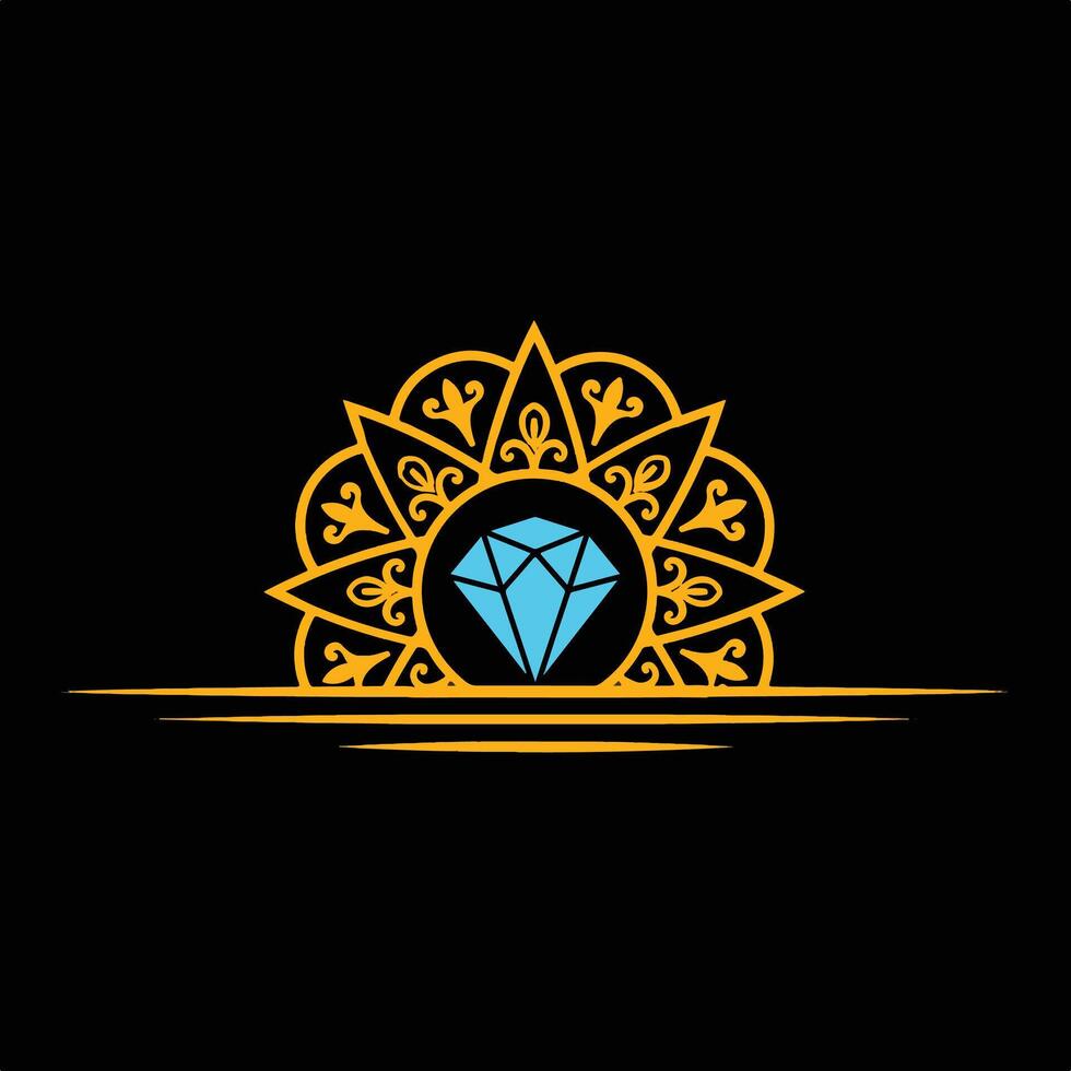 Gold Black Modern Classy Jewelry Logo. vector