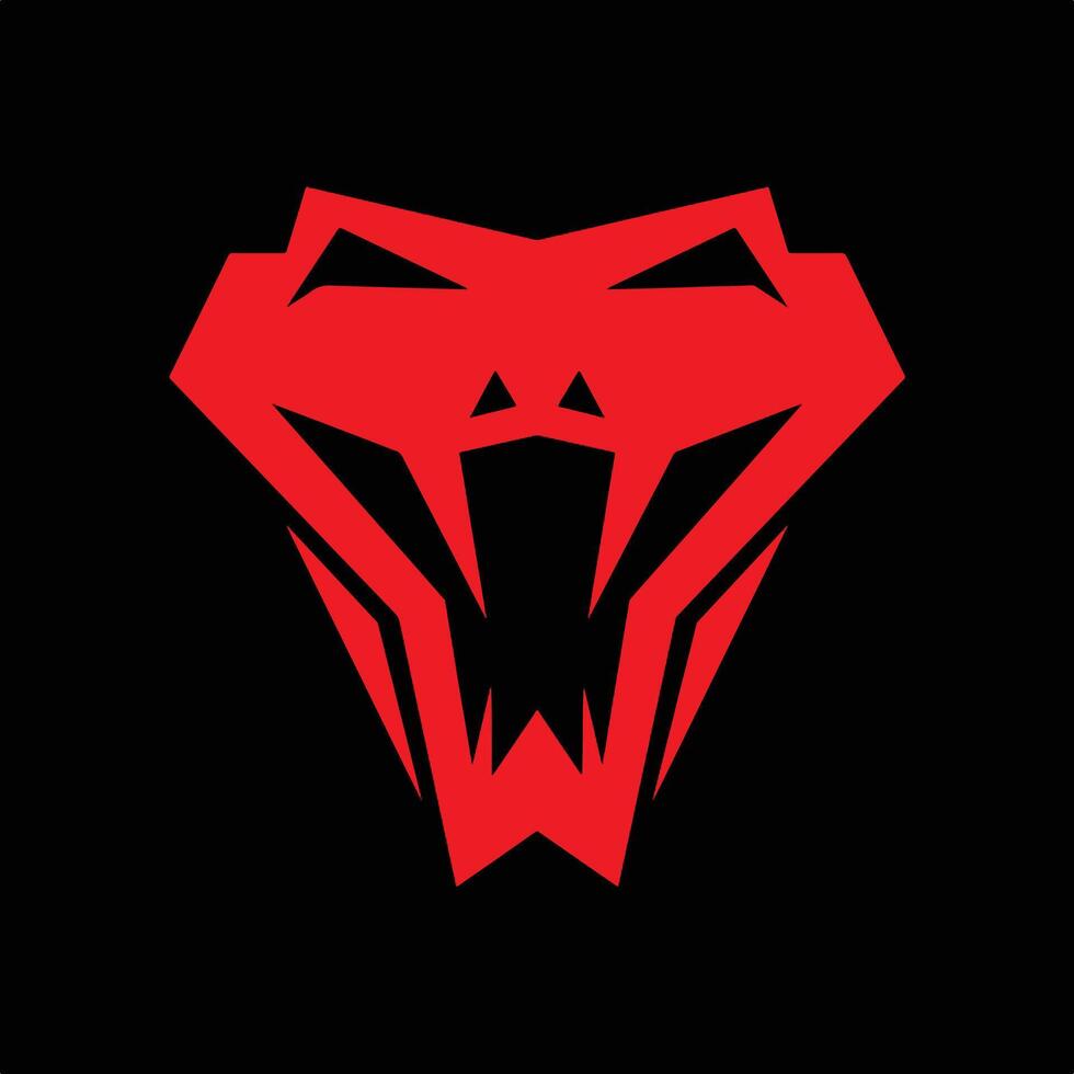 Black And Red Simple King Cobra Logo. vector