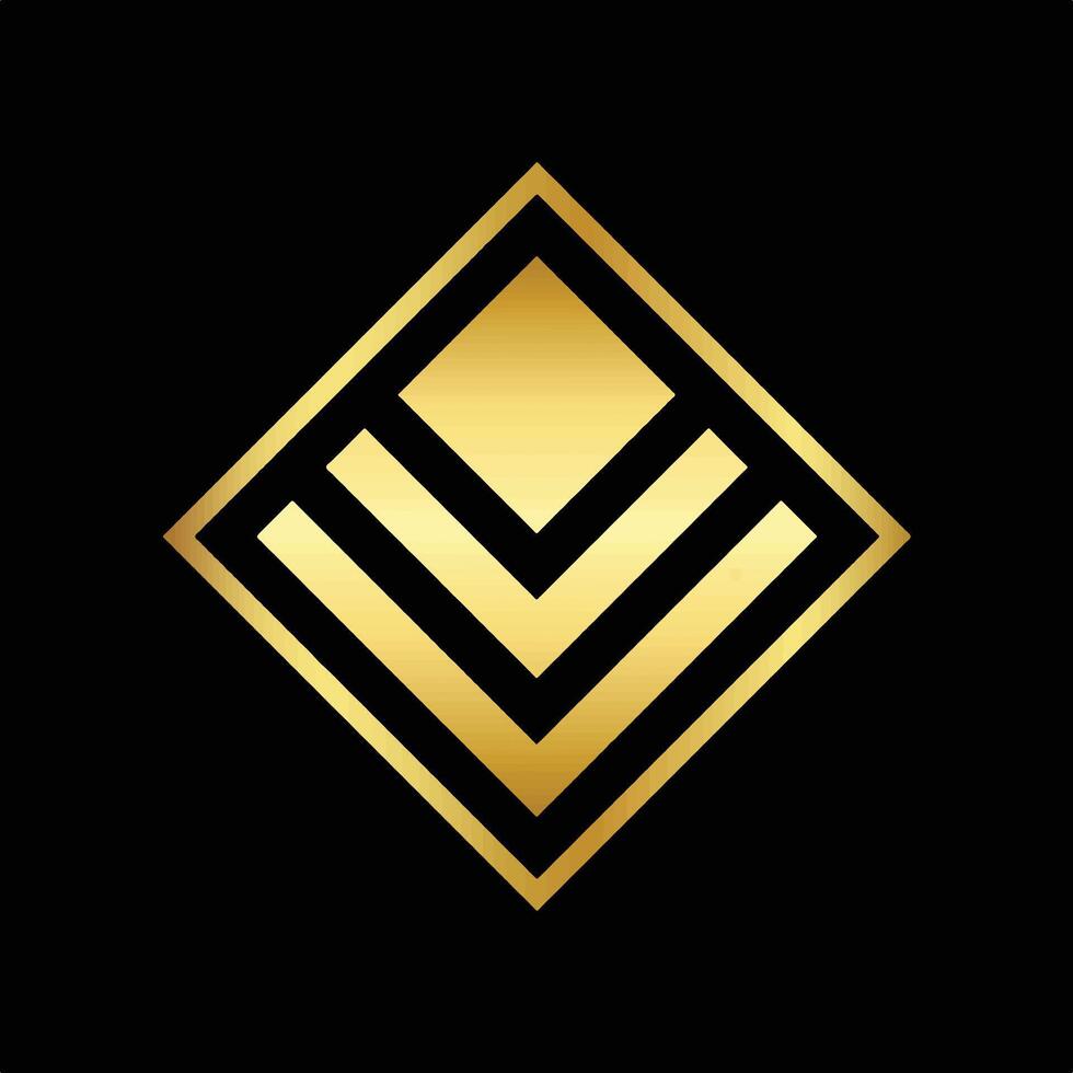 Gold Modern Business Logo. vector