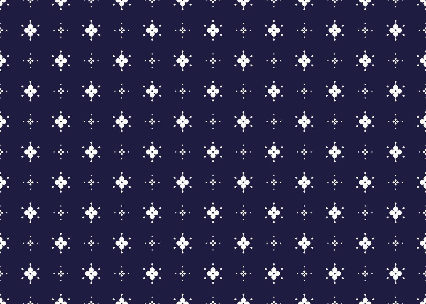 White symbol floral on dark blue background, ethnic fabric seamless pattern, design for cloth, carpet, batik, wallpaper, wrapping etc. vector