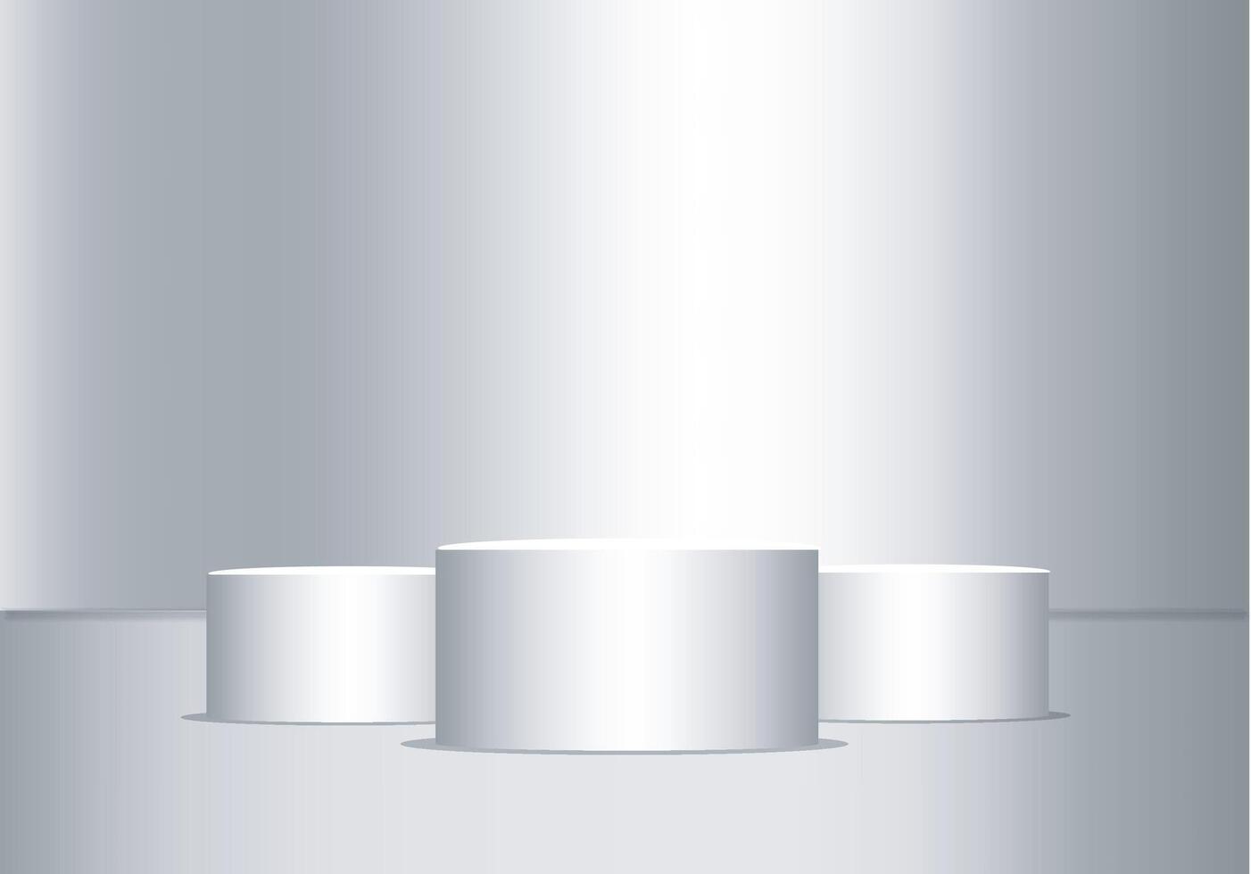 silver podiums on a white background minimalist vector
