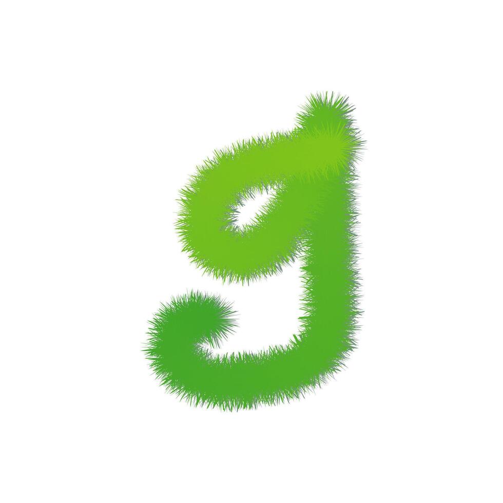 the letter g or nine is made of green grass vector