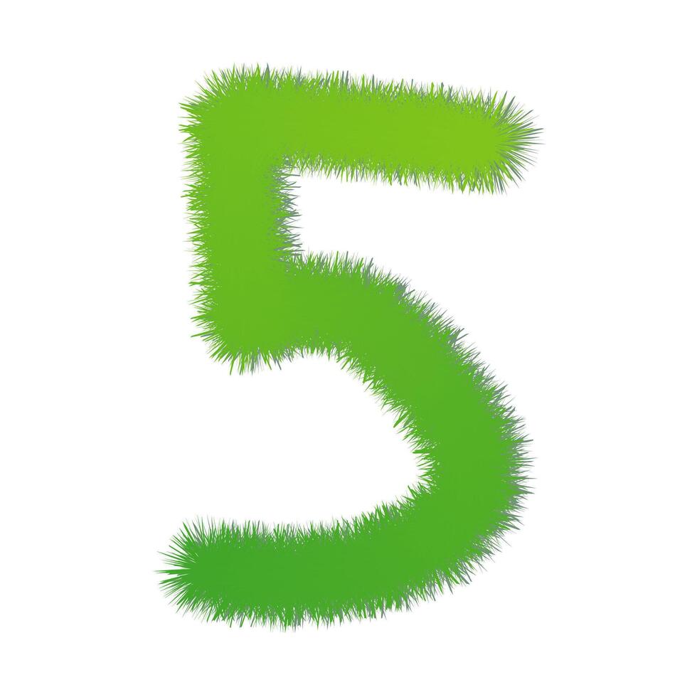 the number five is made of grass simple vector