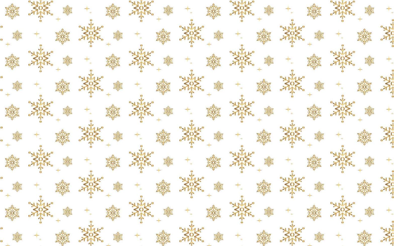 gold snowflake pattern on white background vector