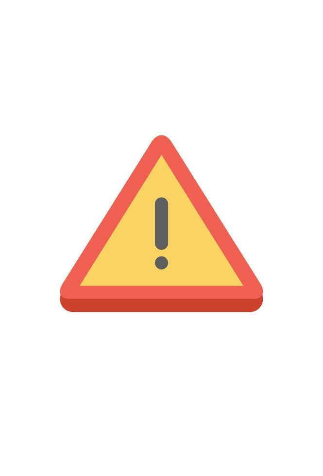 A yellow warning triangle with an exclamation mark on it vector
