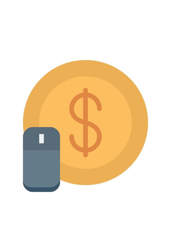 icon money and mouse for design vector