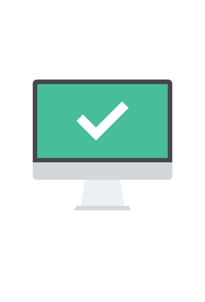 monitor icon check mark for design vector