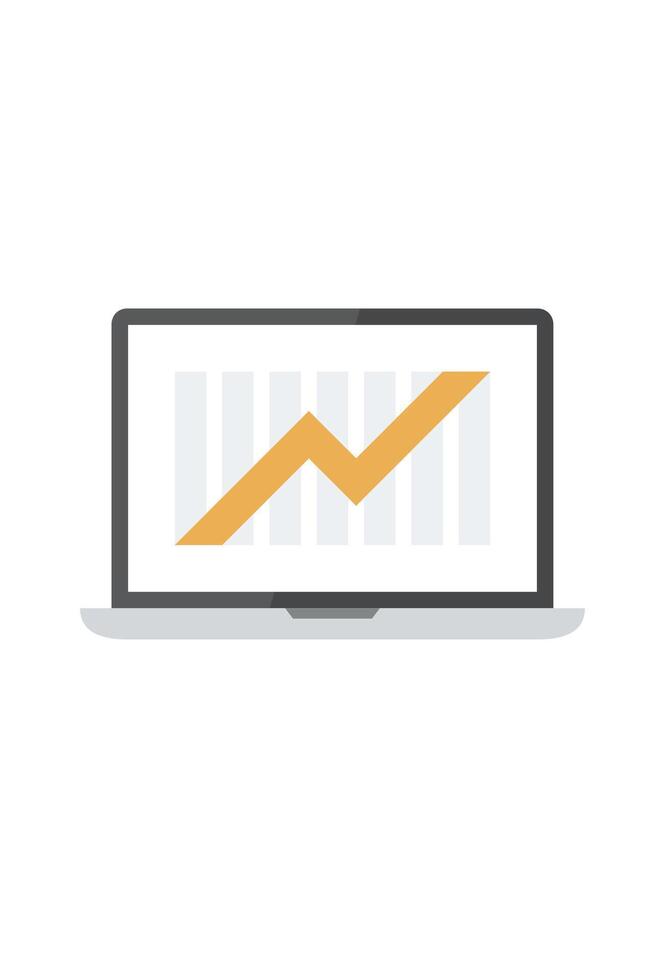 icon laptop and rising trend for design vector