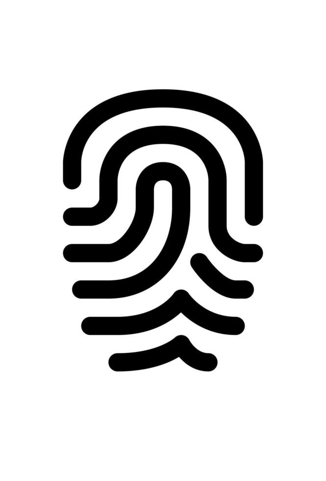 simple fingerprint icon for security vector