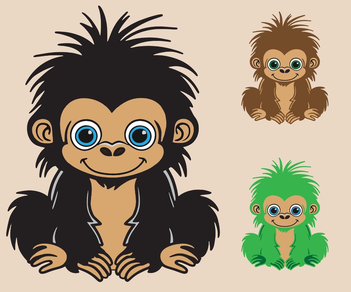 Baby Gorilla Illustration vector