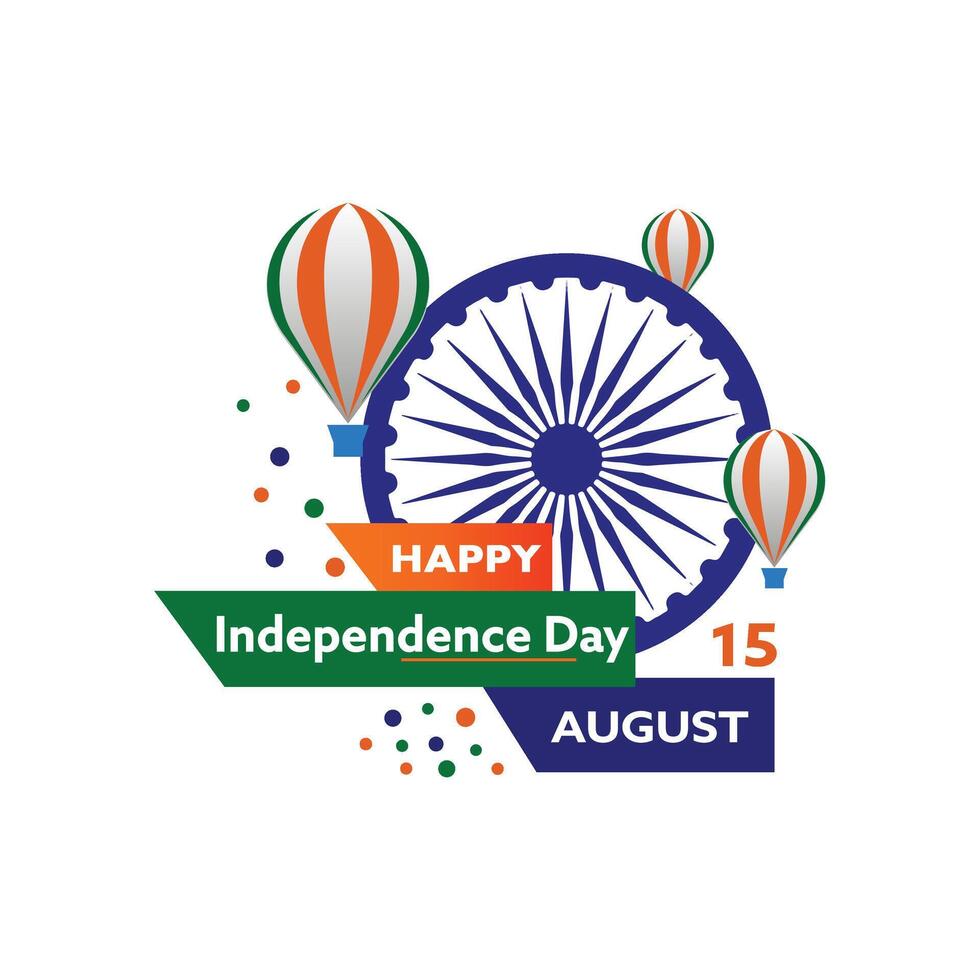 Indian independence day 15 august vector
