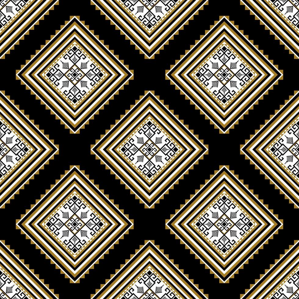 Seamless Black and Gold Geometric Pattern, Ethnic Diamond Pattern, Traditional Indonesian Batik Motif, Abstract Tribal Design vector