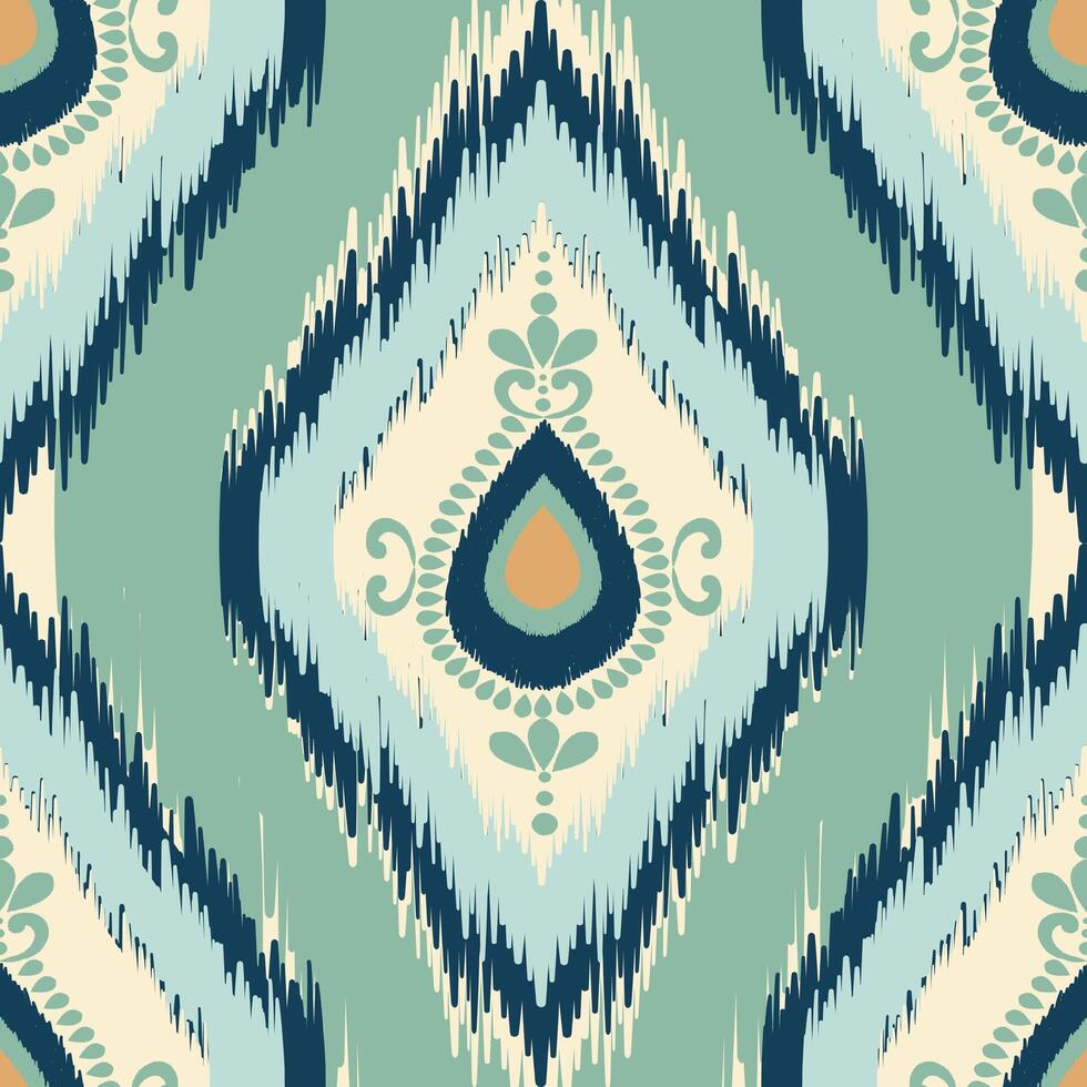 Seamless Ikat Pattern, Ikat Textile Design, Ikat Geometric Pattern, Ikat Fabric Design Inspired Pattern vector