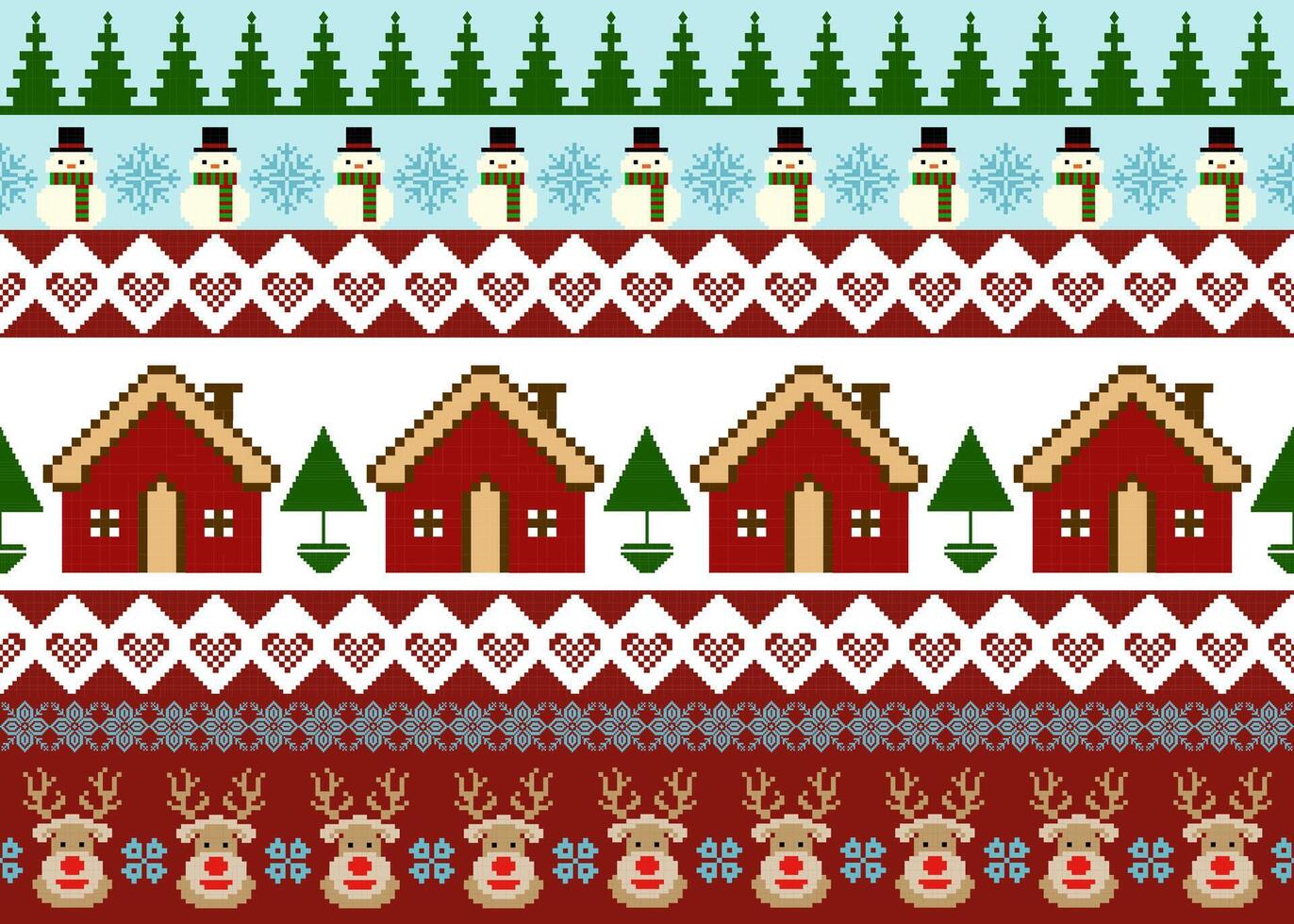 Seamless Scandinavian Christmas Knit Pattern, Fair Isle Christmas Knit Design, Traditional Nordic Christmas Knit, Joyful Christmas Knit Pattern vector