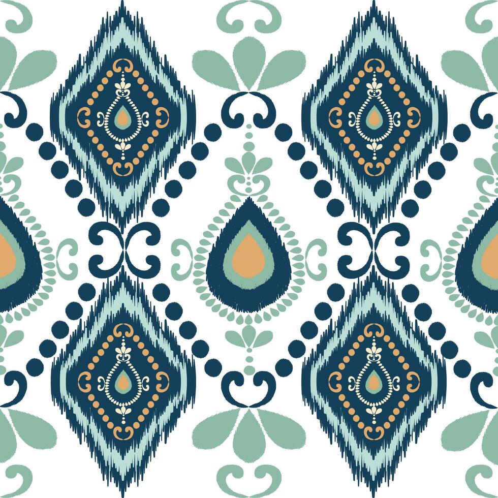 Seamless Ikat Geometric Pattern for Textile Fabric Design Inspired Pattern vector