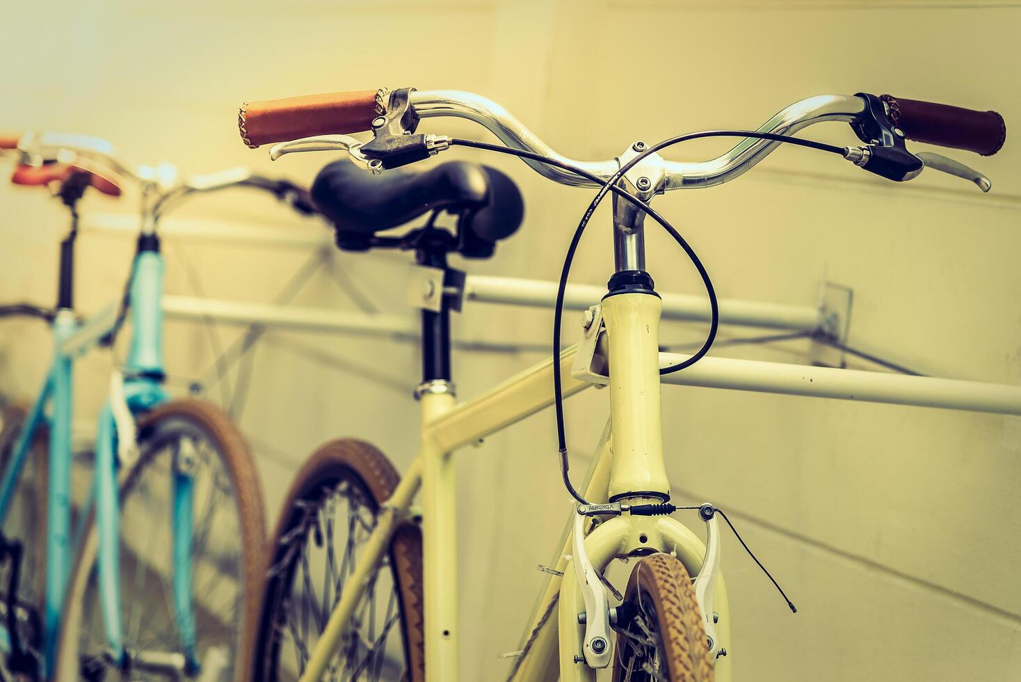 A row of bicycles photo