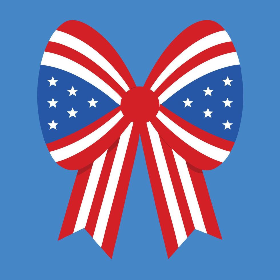 a patriotic bow with stars and stripes on it vector