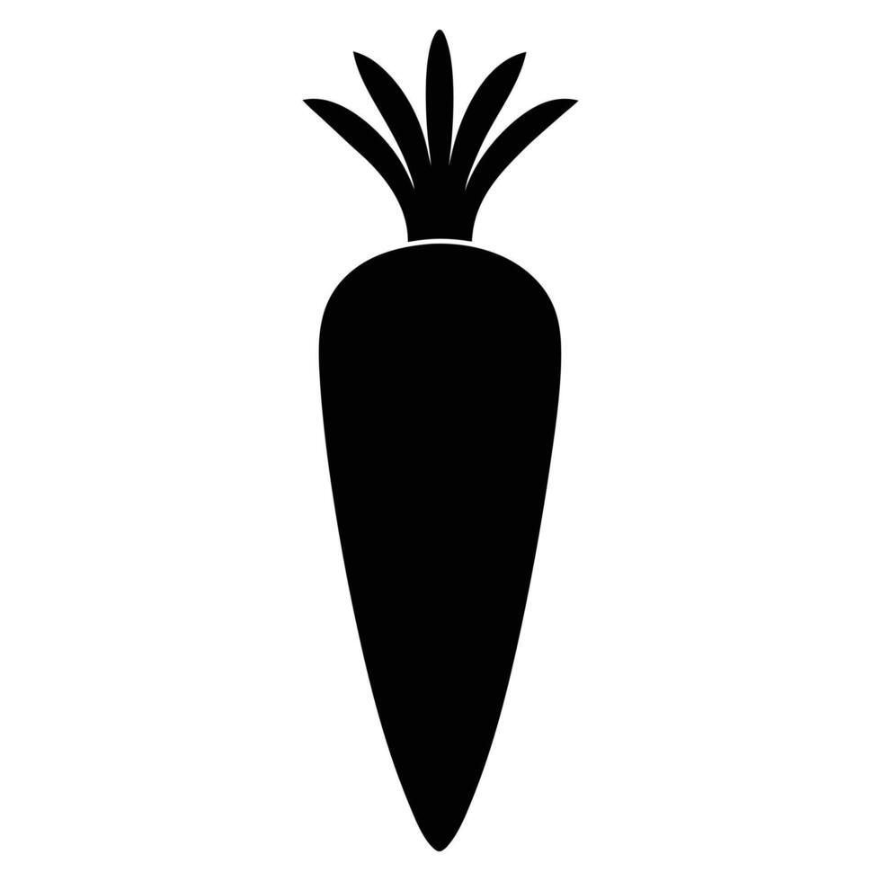 carrot silhouette white background. vector