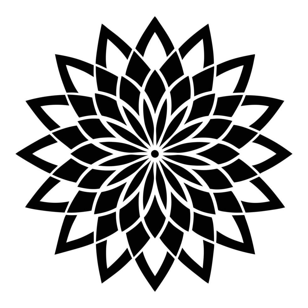 a black and white flower design vector