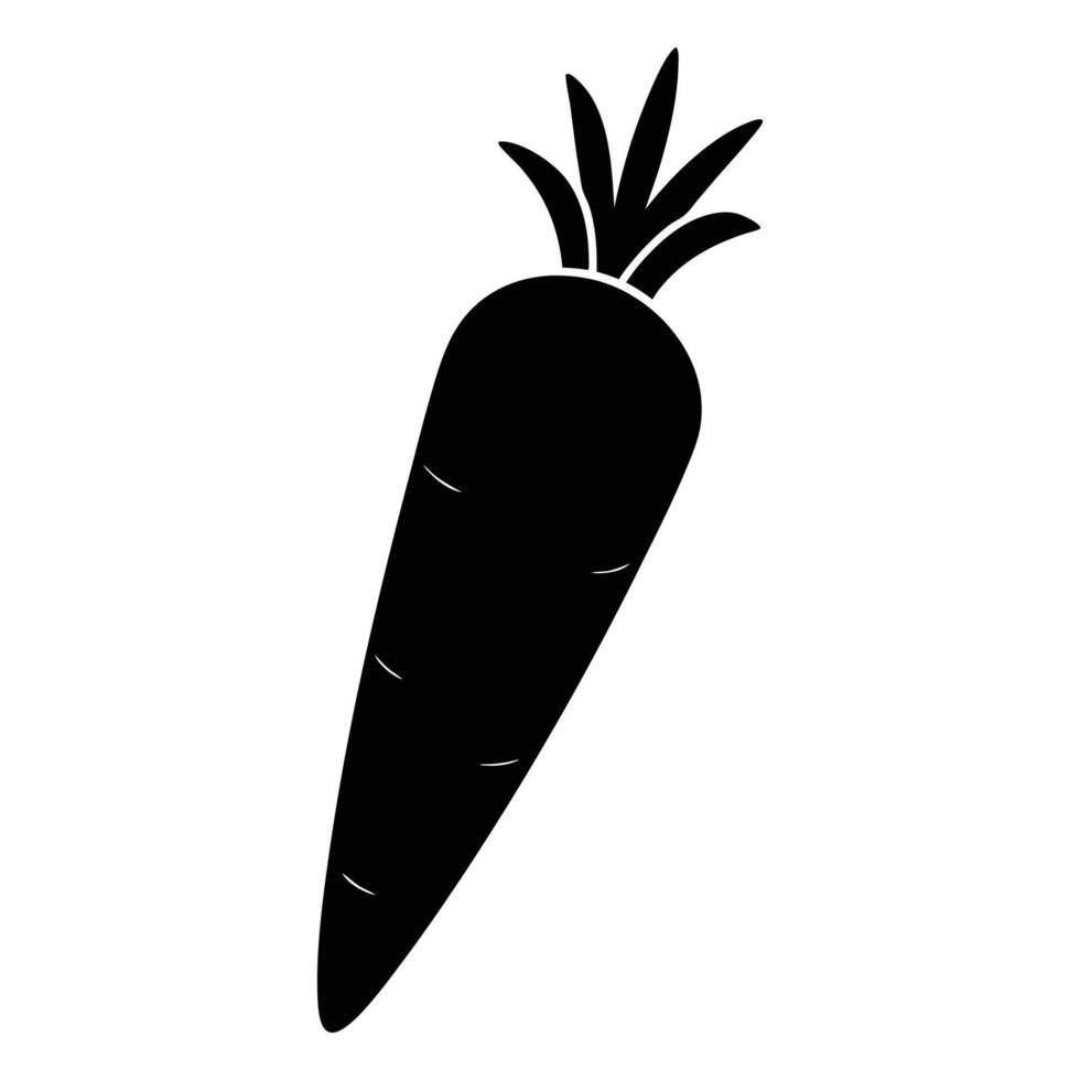 black and white illustration of a carrot vector