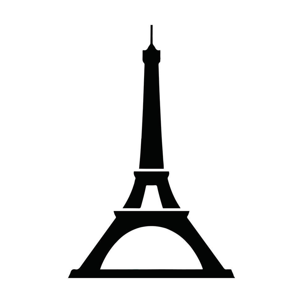 the Eiffel tower is shown in black and white vector