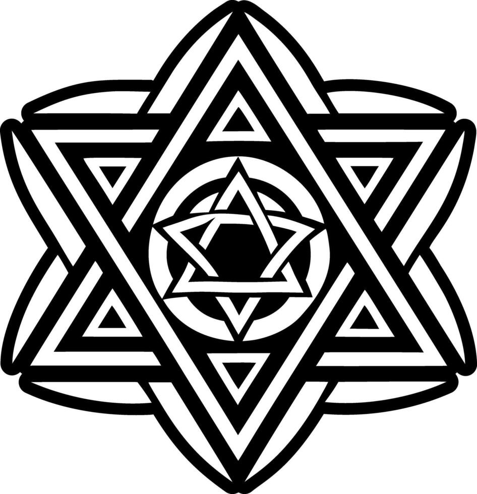 Star of david tattoo design vector