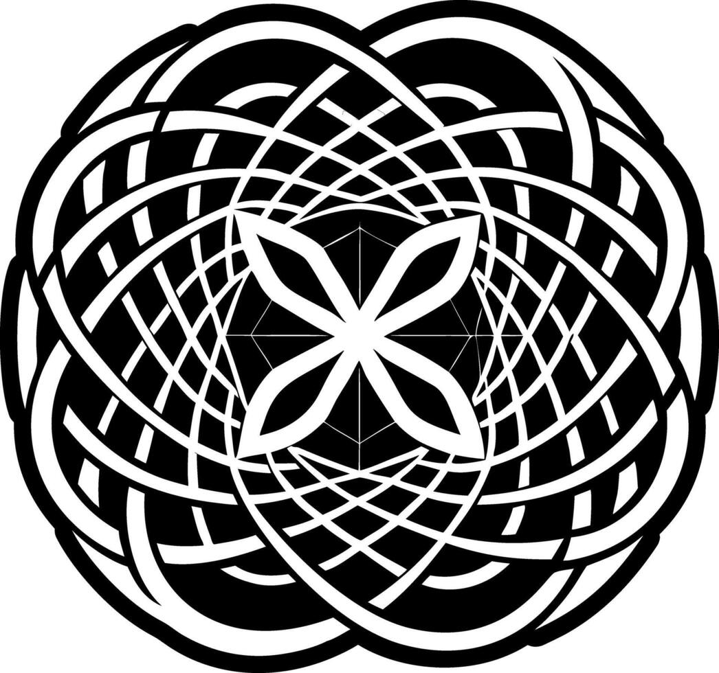 A black and white celtic knot design vector