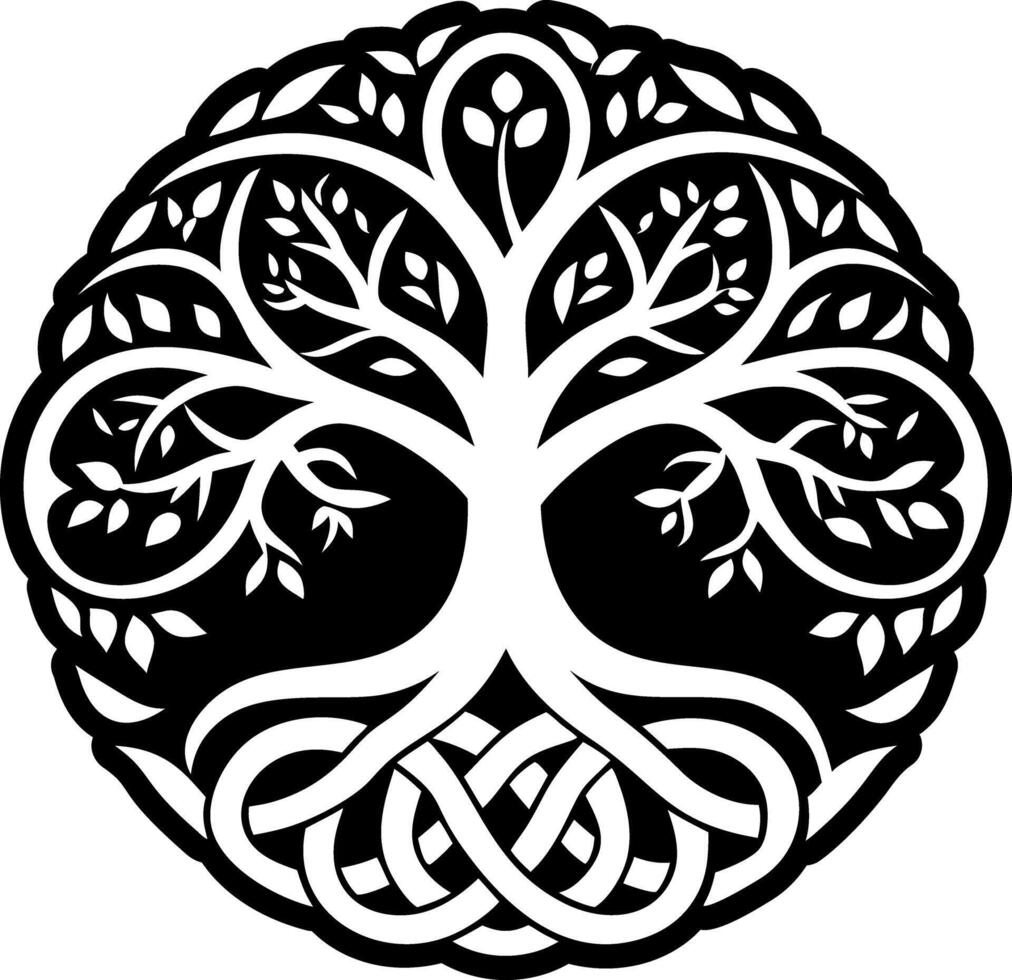 A celtic tree of life tattoo design vector